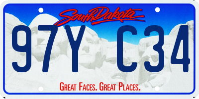 SD license plate 97YC34