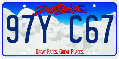 SD license plate 97YC67