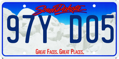 SD license plate 97YD05