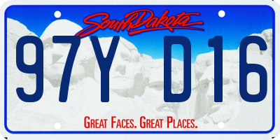 SD license plate 97YD16