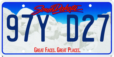 SD license plate 97YD27