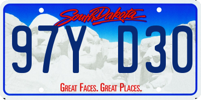 SD license plate 97YD30