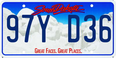 SD license plate 97YD36