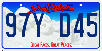 SD license plate 97YD45