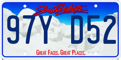 SD license plate 97YD52