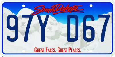 SD license plate 97YD67