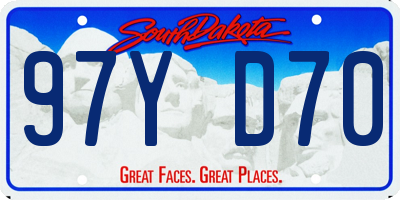 SD license plate 97YD70