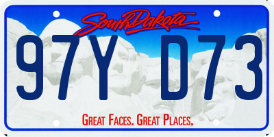 SD license plate 97YD73
