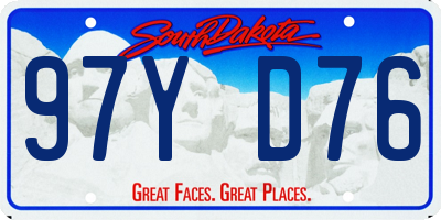 SD license plate 97YD76