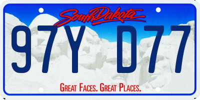 SD license plate 97YD77