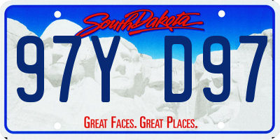 SD license plate 97YD97