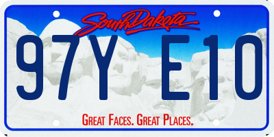 SD license plate 97YE10