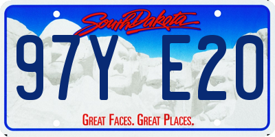 SD license plate 97YE20