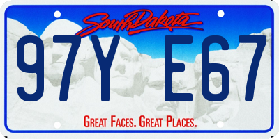 SD license plate 97YE67