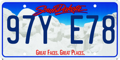 SD license plate 97YE78