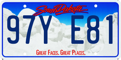 SD license plate 97YE81