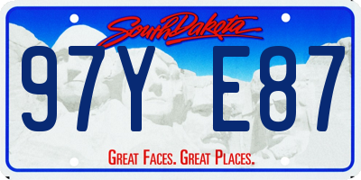 SD license plate 97YE87