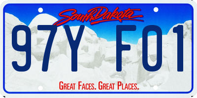 SD license plate 97YF01