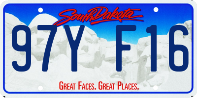 SD license plate 97YF16