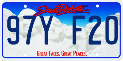 SD license plate 97YF20