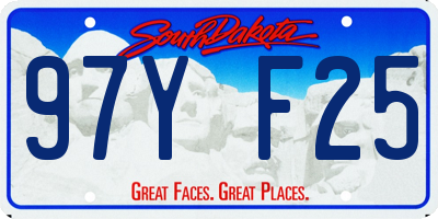 SD license plate 97YF25