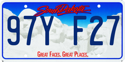 SD license plate 97YF27