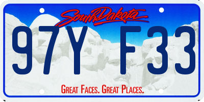 SD license plate 97YF33