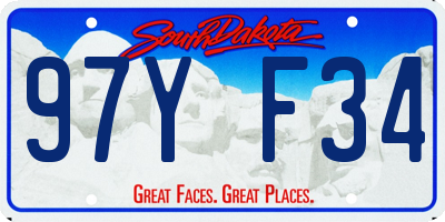 SD license plate 97YF34