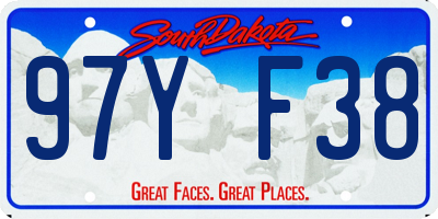 SD license plate 97YF38