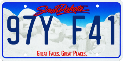 SD license plate 97YF41