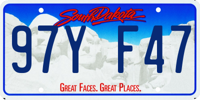 SD license plate 97YF47