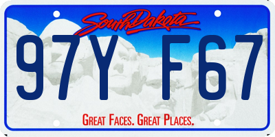 SD license plate 97YF67