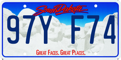 SD license plate 97YF74