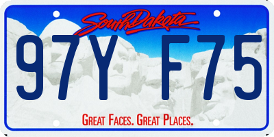 SD license plate 97YF75