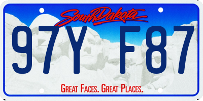SD license plate 97YF87