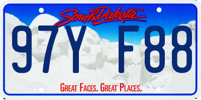 SD license plate 97YF88