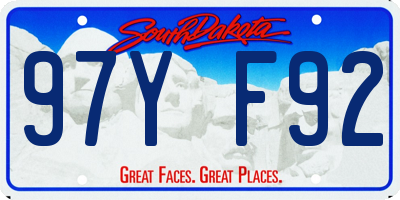 SD license plate 97YF92