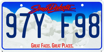 SD license plate 97YF98