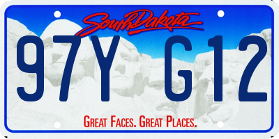 SD license plate 97YG12