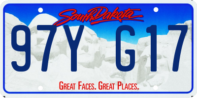 SD license plate 97YG17