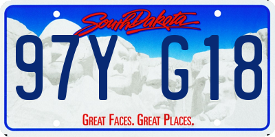 SD license plate 97YG18