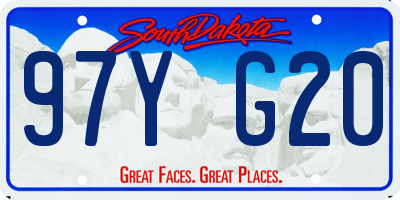 SD license plate 97YG20