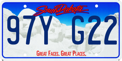 SD license plate 97YG22
