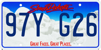 SD license plate 97YG26