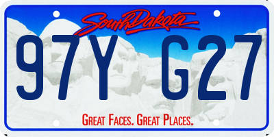 SD license plate 97YG27