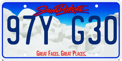 SD license plate 97YG30
