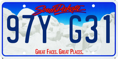 SD license plate 97YG31
