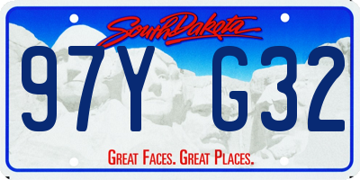 SD license plate 97YG32