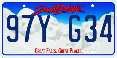 SD license plate 97YG34