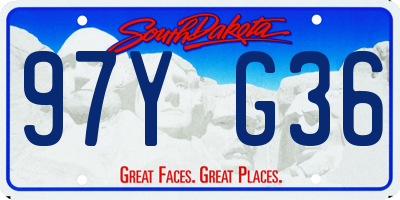 SD license plate 97YG36